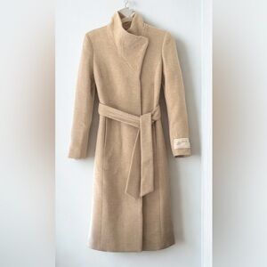 Babaton Connor Coat Long NWT XS Heather Light Taupe Wool Wrap Aritzia